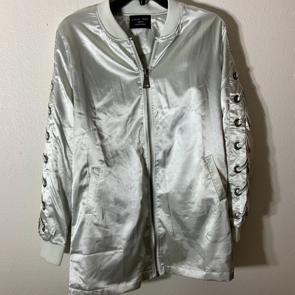 Love Tree, Sz M, Women light jacket, gray.